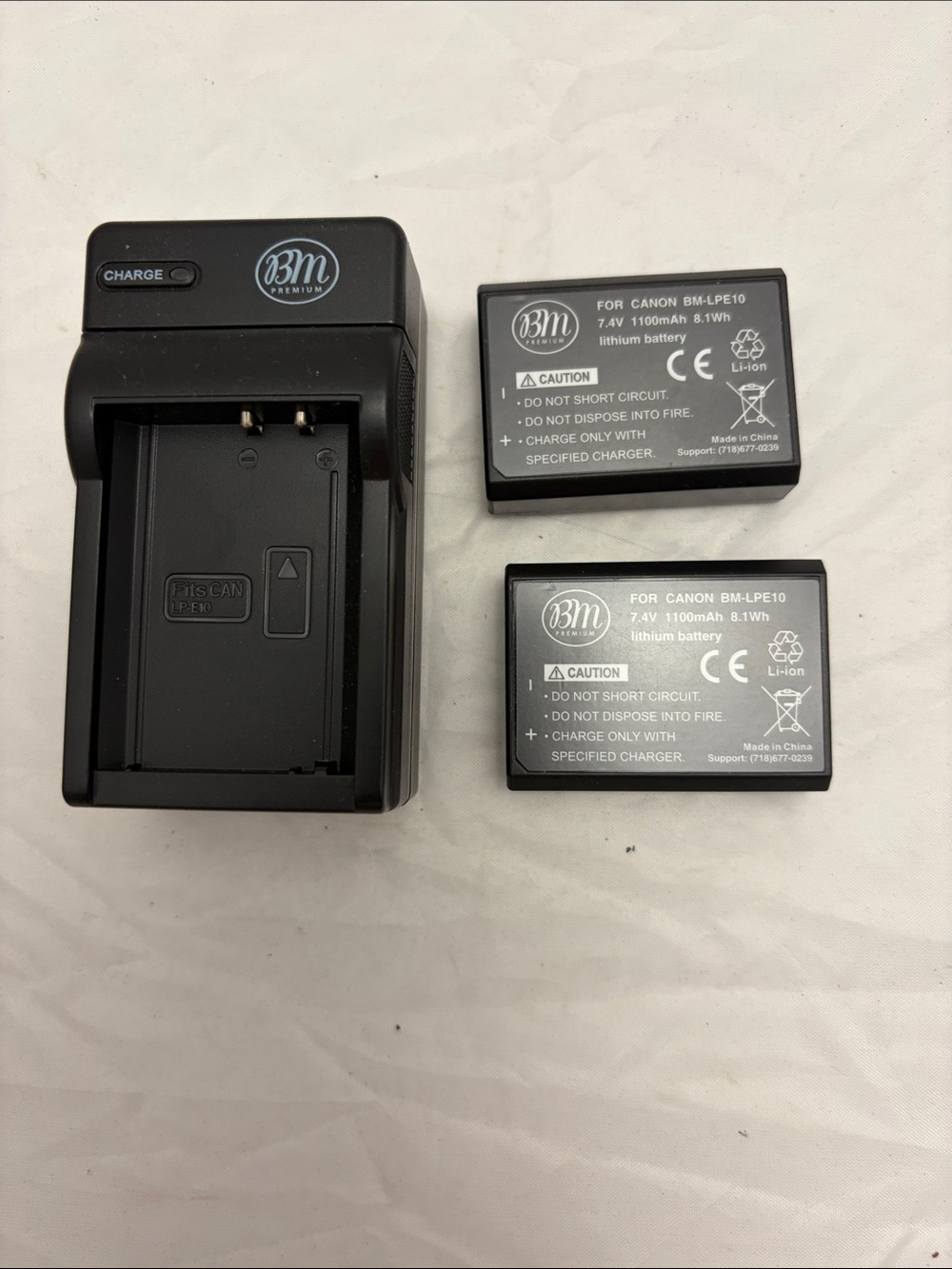 Replacement LPE 10 Batteries and Charger Kit for Canon - Black